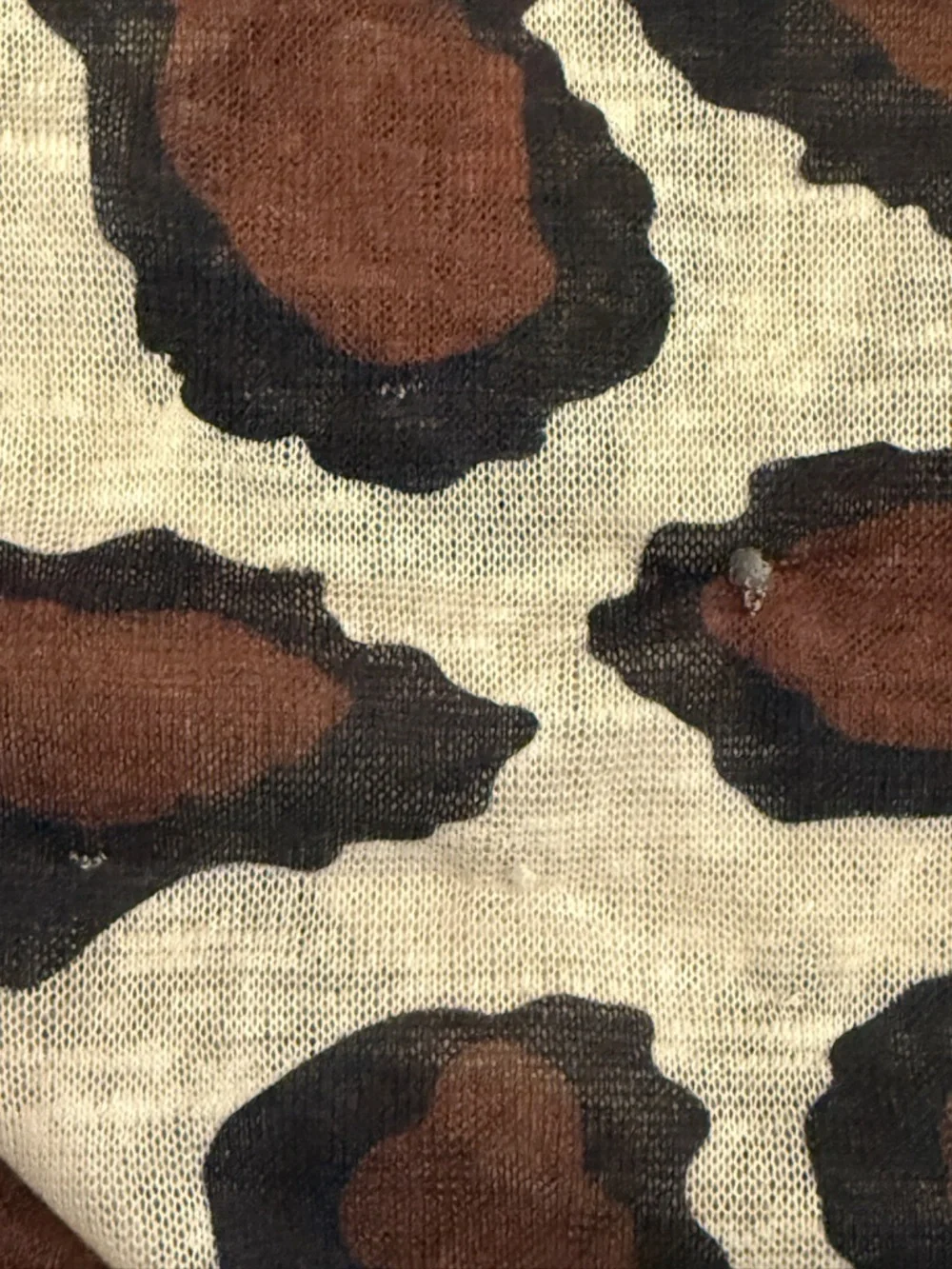 Umgee Women’s Long Sleeve Leopard Print Blouse in White, Brown & Black NWT